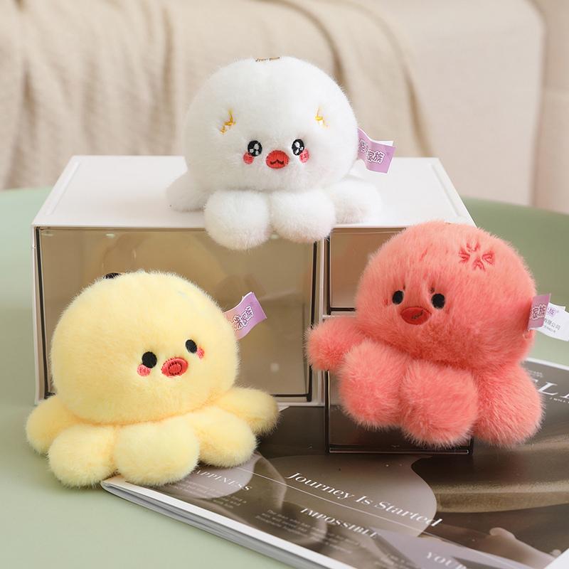 10CM Cute Octopus Plush Pendant Toys Soft Stuffed Sea Animal Doll Kawaii Octopus Keychain Bag Decoration Small Holiday Gifts