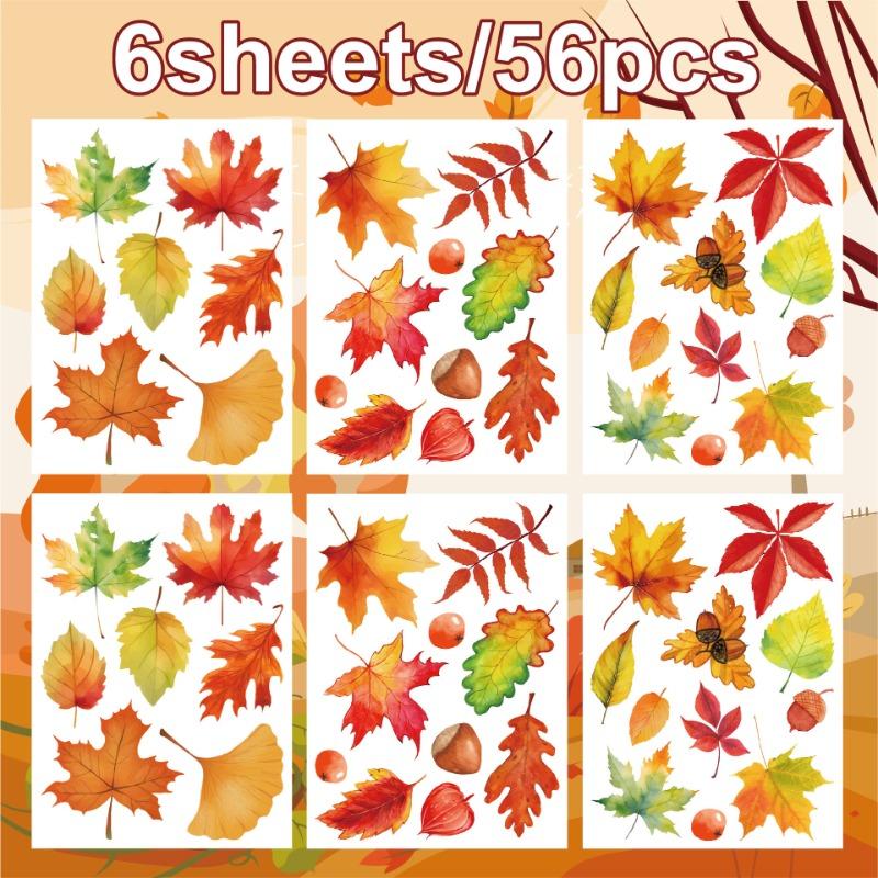 

Осенние наклейки на окна опавшие листья кленовые листья электростатические наклейки на окна украшение дома фестиваль Дня благодарения вечеринка наклейки на стекло Autumn leaf window sticker 02 (6 sheets)