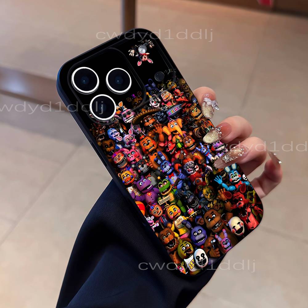 Fnaf Five-nights-At-Freddys Für iPhone 17,16,15,11,12,14,13 Pro Max Mini XS,XR,7 Plus 16E Air Soft Schwarzes staubdichtes Handyhülle