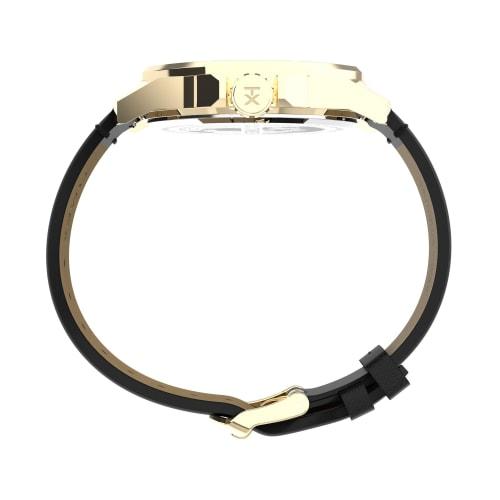 TIMEX Essex Avenue Watch, TW2W43200, Men's, Black, Silver Dial, Brass, Mineral Glass, Quartz Movement