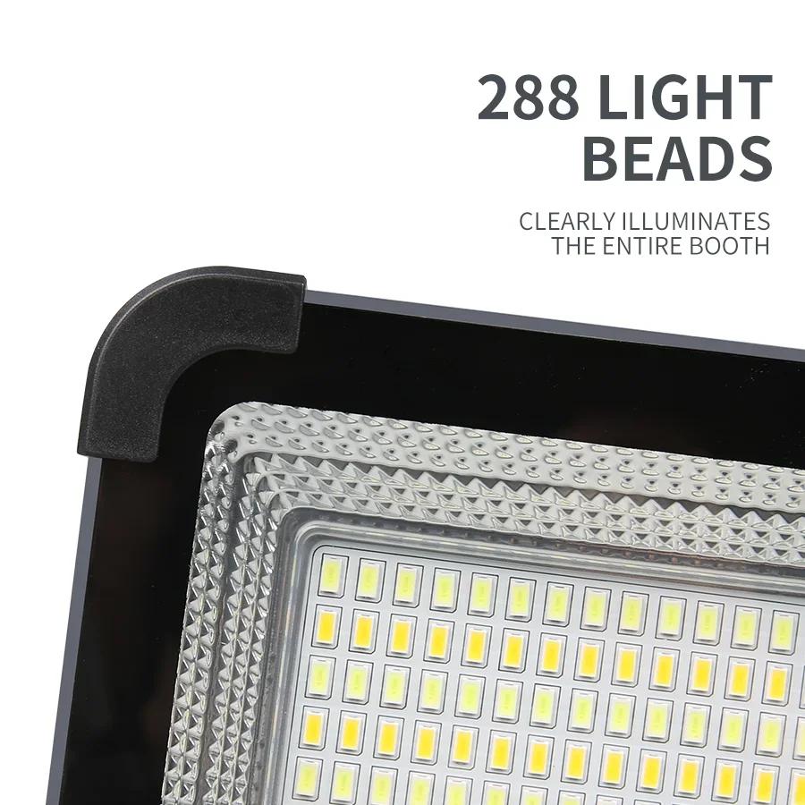 288LED Powerful Camping Lamp-Portable Work Lantern With Hook,Solar Rechargeable Emergency Light for Outdoor Tent Night Market