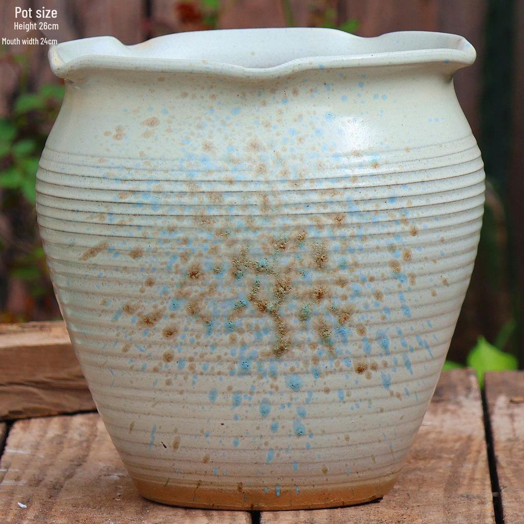 Extra Large Ceramic Pottery Flower Pot for Indoor Green Plants, Coarse Pot Ideal for Monstera and Other Large Plants