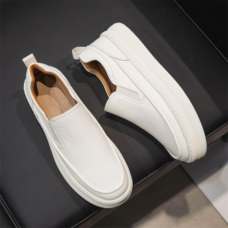Thick Bottom Mens Loafers Genuine Leather Casual Shoes Breathable Men Sneakers Light Outdoor Walking Flats Leisure Walk Footwear