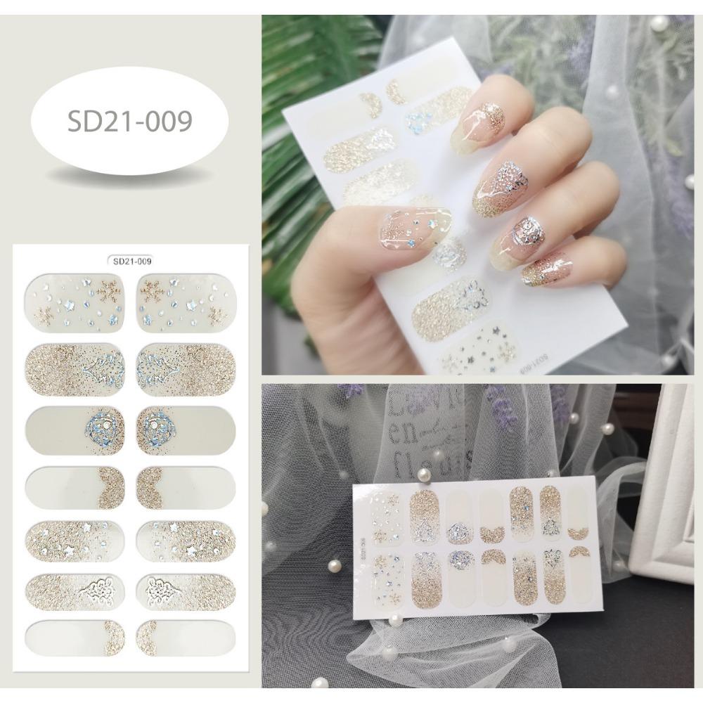 

14 шт./лист, полное покрытие, Рождественский маникюр, снежинка, Рождественская елка, накладные ногти, готовые маникюрные наклейки