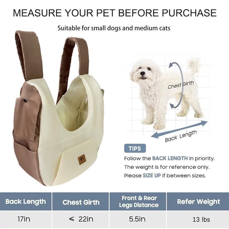 Adjustable Dog Pet Cat Chest Carrier Backpack, Dog Front Carrier Backpack, Mesh windproof Dog Carrier for Hiking Camping Travel
