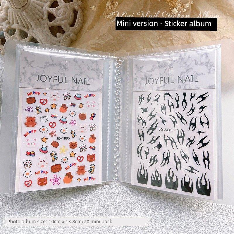 

Nail Sticker Storage Photo Album Minimalist Japanese Matte Texture Storage Book Nail Sticker Paper Flower Tidying up Storage Tools Small size [can store 20 stickers]]