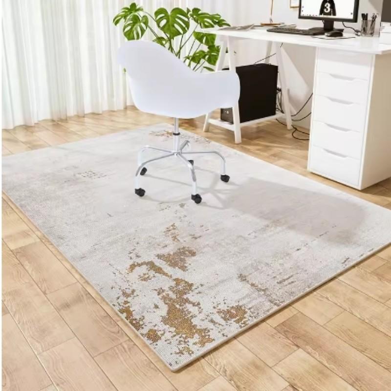 

VIKAMA Simple Study Rug Computer Desk Chair Mat Soundproof Rectangular Carpet Bedroom Room Wood Floor Protective Mat Home Decor 40X60CM(1.3X2FT