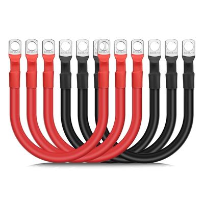 6PCS 4 AWG Battery Cables,30CM Marine Battery Inverter Cables Set, With 3/8In Tinned Copper Lugs,For Automotive Solar,RV