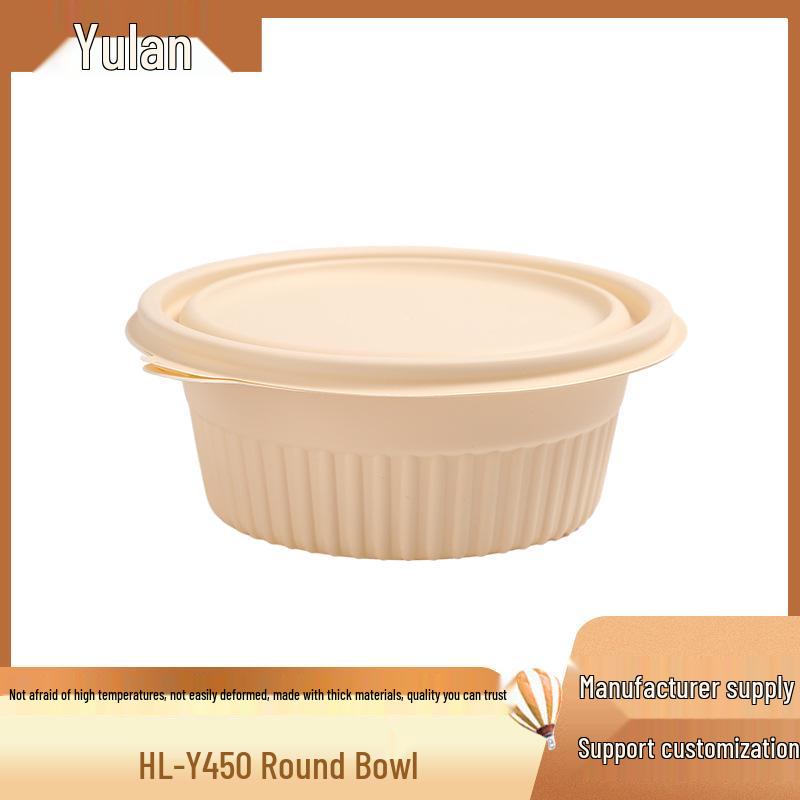 Biodegradable Cornstarch Round Bowl - Eco-Friendly Bento Takeout Box