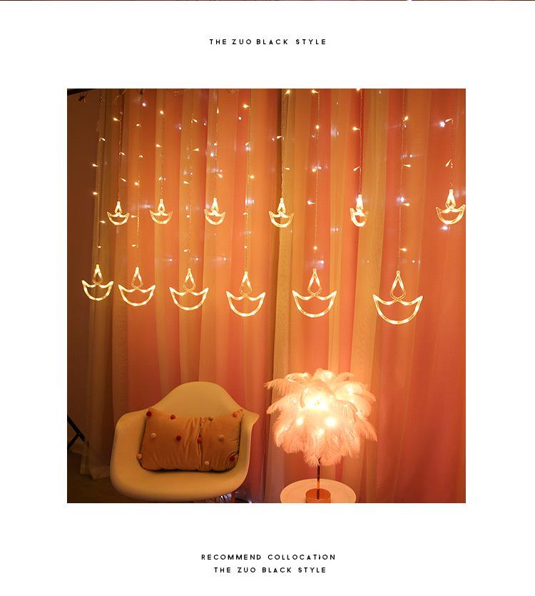 LED Colored String Lights - Indian Diwali Festival Anchor and Curtain Decoration