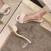 Fairy Style Semi-flip French Internet Celebrity Sandals Women's 2025 New Transparent High Heels Summer Crystal Thick Heel Sandals