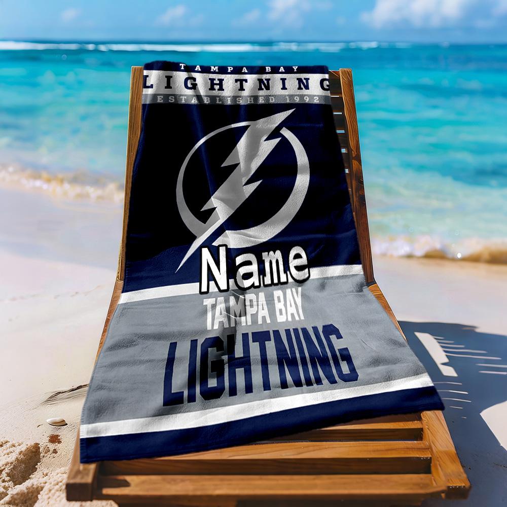 Tampa Bay Fan Gear Personalized Text Beach Towel Super Soft & Absorbent Suitable for Swimming Gym Camping Yoga Vacation