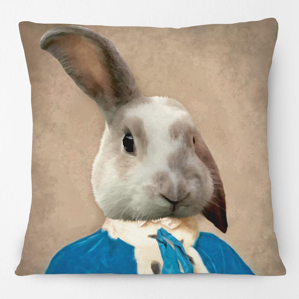 Animals Portraits Cushion Covers Stag Zebra Fox Bunny French Bulldog Cheetah Poster Art Decorative Pillow Case