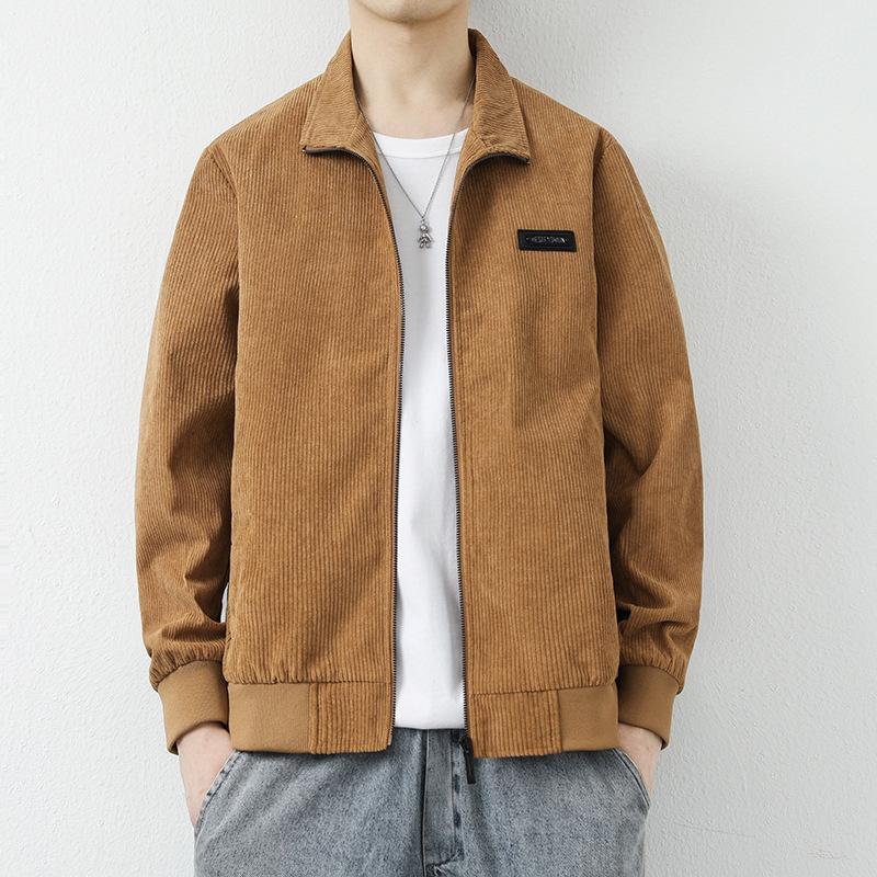 Jacket Men's Autumn and Winter New Trendy Loose Comfortable Textured Jacket Blue Fashionable and Versatile Casual Top