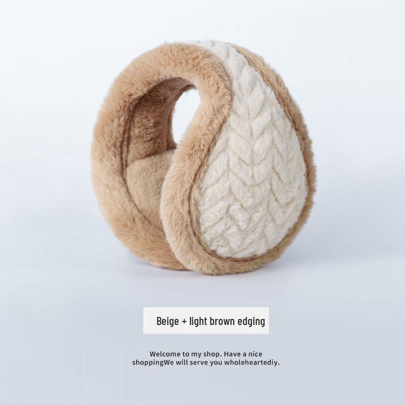 

Зимние плюшевые складные наушники - Милый искусственный кроличий мех для тепла для женщин One Size светло-коричневого