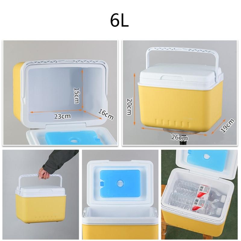 6L Outdoor Camping Coolers Ice Box Insulated Ice Chest Car Refrigerator Incubator Outdoor Hard Coolers Easy To Use