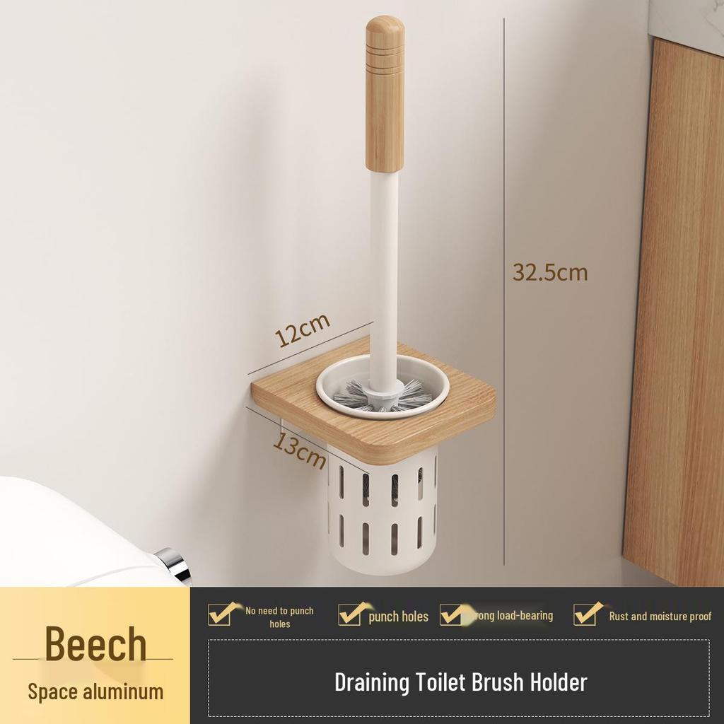 Zestaw ścienny z orzecha włoskiego do czyszczenia toalety - Czyszczenie bez martwych kątów