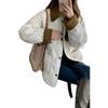 Thin and light rhombus contrasting color short splicing cotton-padded jacket fragrant winter new lapel cotton-padded jacket cotton-padded jacket
