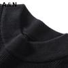 100% Sheepskin Thick Half High Collar Woolen Sweater Men's Jacquard Business Casual Middle aged Bottom Coat