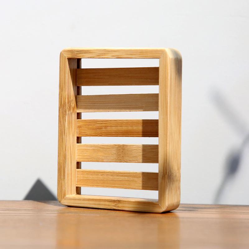 

1 Pcs Bamboo Soap Box Japanese Soap Rack Bathroom Family Hotel Bathroom Soap Box Single-layer Draining Wooden Soap Box