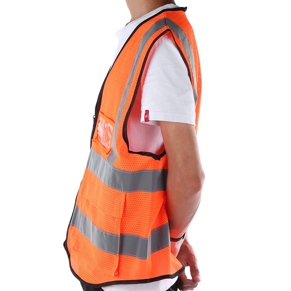High Visibility Safety Sport Breathable Vest with Mesh Night Security Reflective Waistcoat OrangeOrange
