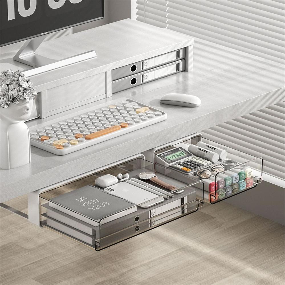 Hanging Storage Case Compact Drawer Organizer Desk Organizer Non-Punching Undertable Case For Office Organization Student Gear