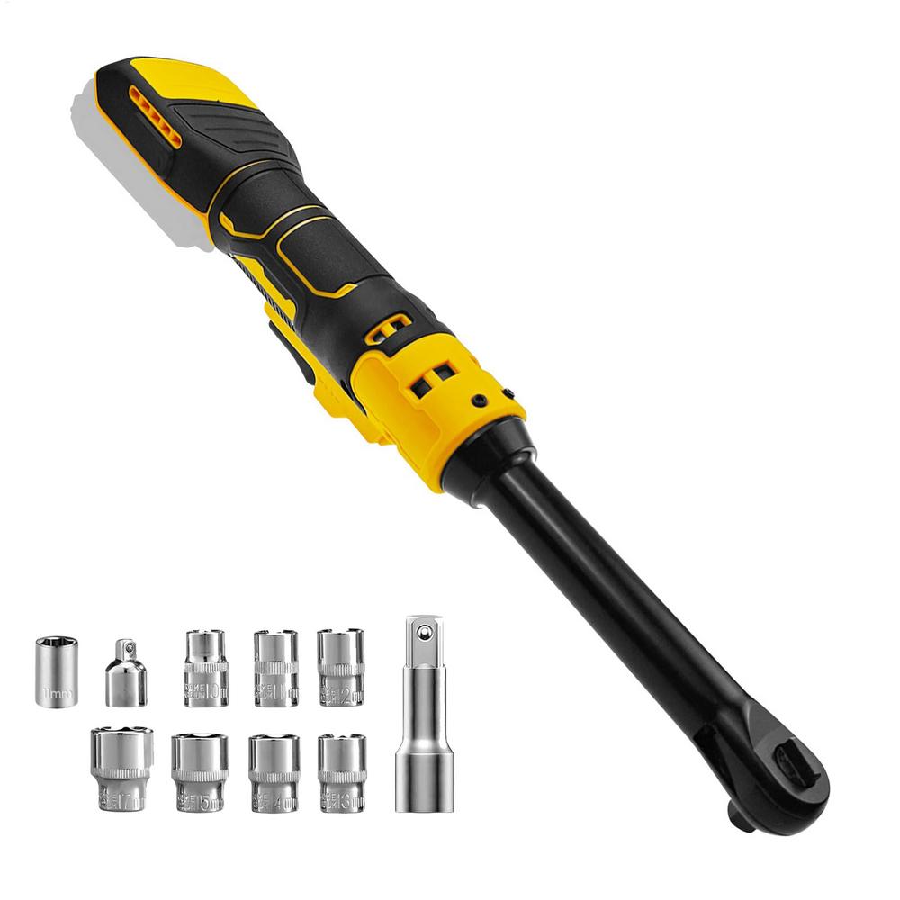 Electric Ratchet Wrench Electric Ratchet Set 21V Power Tool Drive With Extension Bar Anti-Slip Grip 3/8 Inch For Automotive