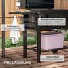 3-in-1 Charcoal BBQ, with Shelves - Black