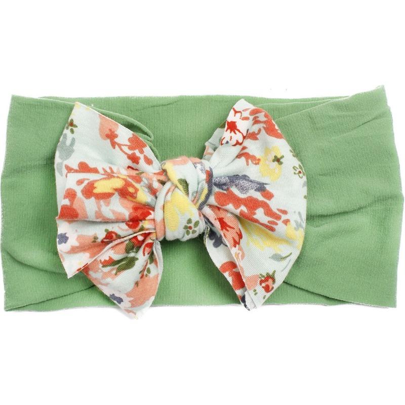New nylon bow print children's headband, baby cute hair accessories, multi-colored girls' headscarf