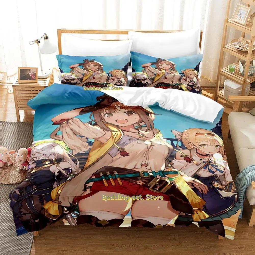 New Atelier Ryza Bedding Set Single Twin Full Queen King Size Bed Set Adult Kid Bedroom Duvetcover Sets Anime Parure De Lit Bed