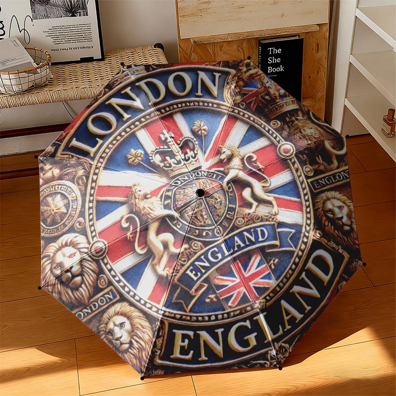 1 pz Impero Britannico Londra Inghilterra Ombrello Portatile Pieghevole Struttura a Ossa Forate Telaio in Ferro Ombrello da Esterno per la Casa