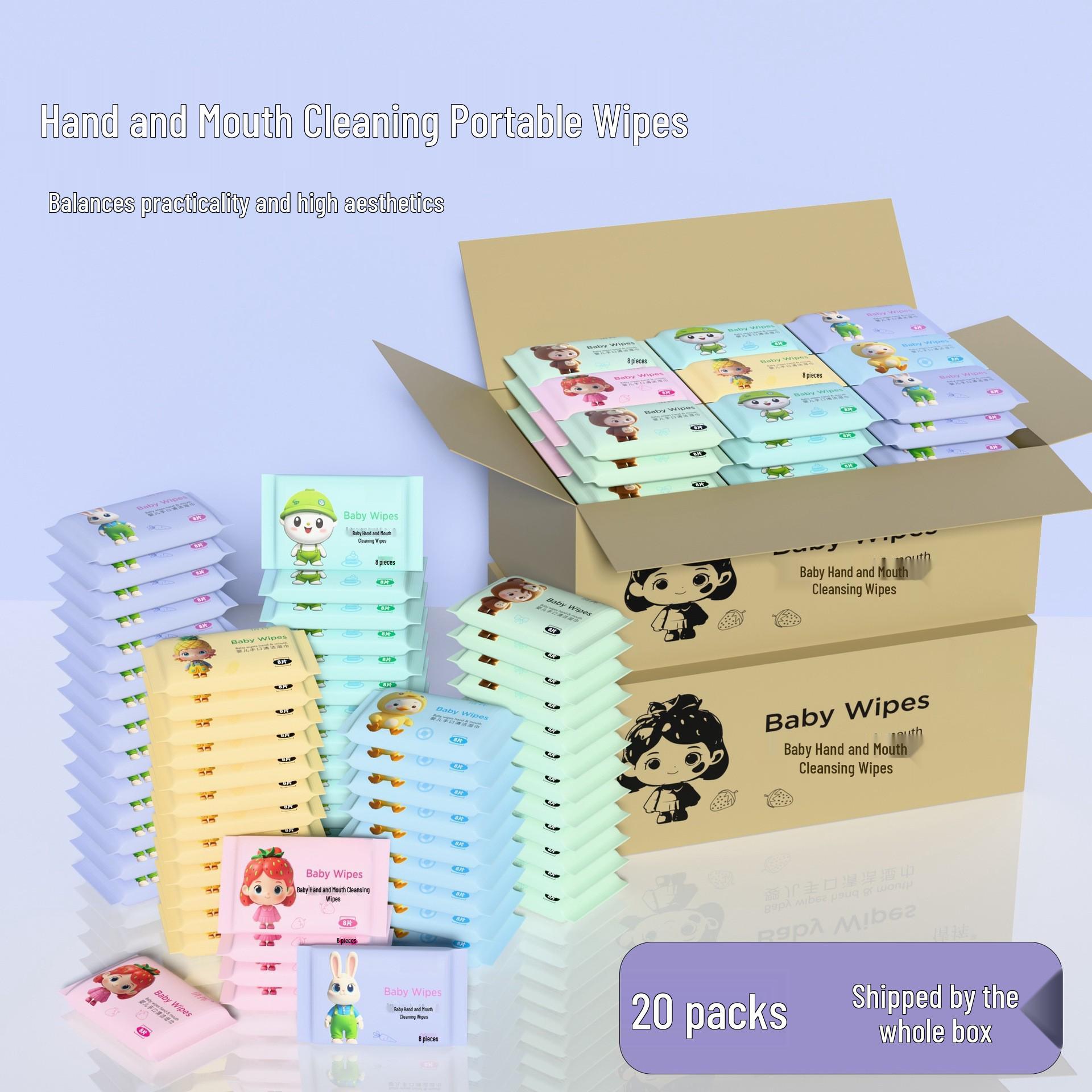 

Portable Baby & Child Wet Wipes - Skin-Friendly for Hands, Mouth & Face