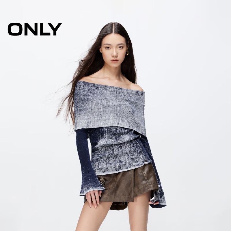 

ONLY Women s Distressed Off-Shoulder Slim Fit Cotton Knit Top L