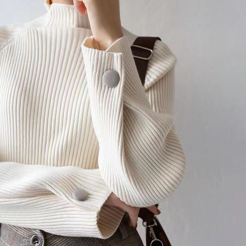 Women's Slim Fit Knitted Sweater - Warm Long Sleeve Turtleneck Base Shirt