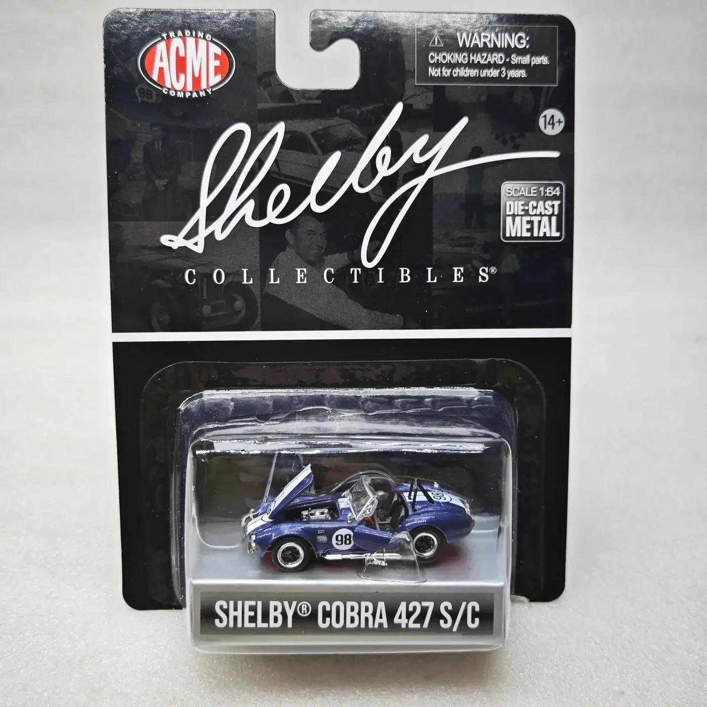 

Зеленый свет 1:64 Shelby Cobra 427 S/C Модель автомобиля из сплава высокой симуляции Коллекционная игрушка Подарок Сувенир Дисплей Украшение