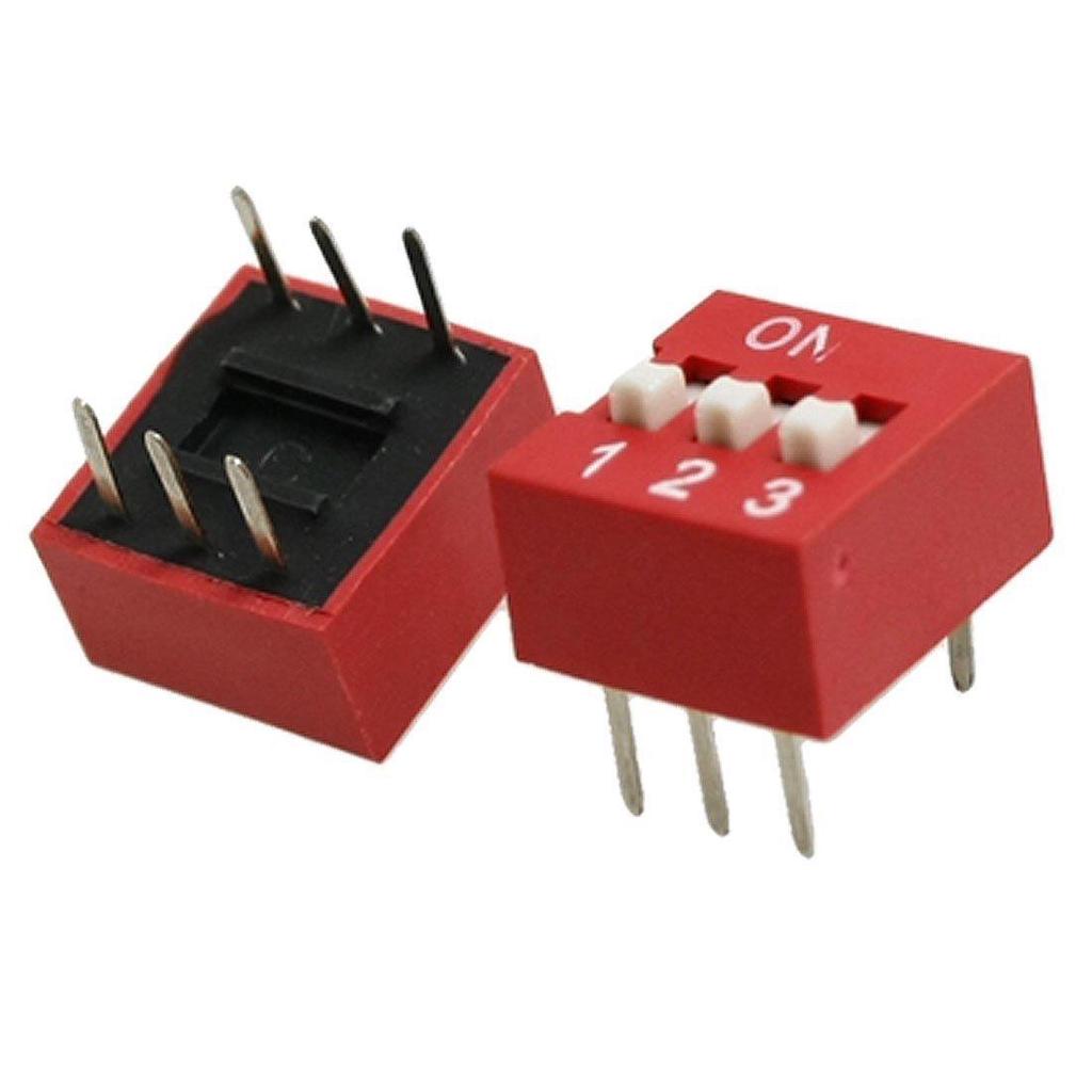 1 Pcs 2.54mm Pitch 3 Positions 6 Pin Red DIP Switch 3P