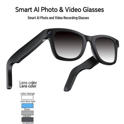 Occhiali Intelligenti Bluetooth HD AI da 800W con Fotocamera, Fotografia Anti-Shake, Ripresa, Riconoscimento e Traduzione.
