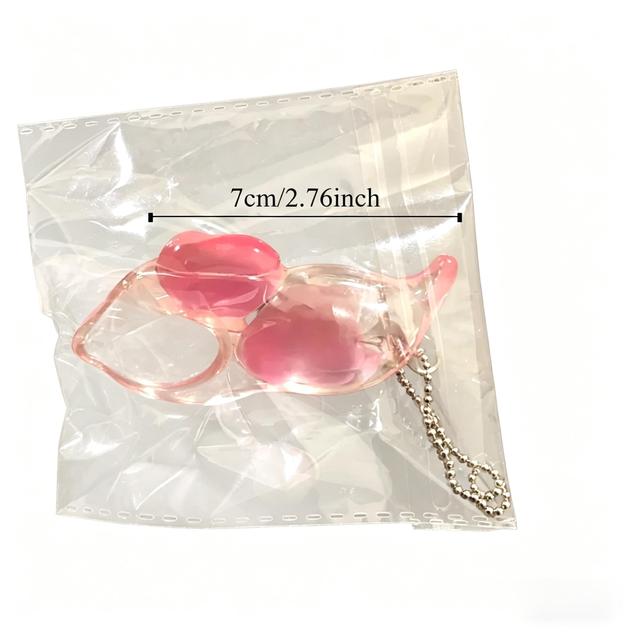 Cute Transparent Pea Pod Squeeze Toy, Mini Bean Decompression Keychain Pendant, Soft Jelly Pinch Toy for Kids Adults