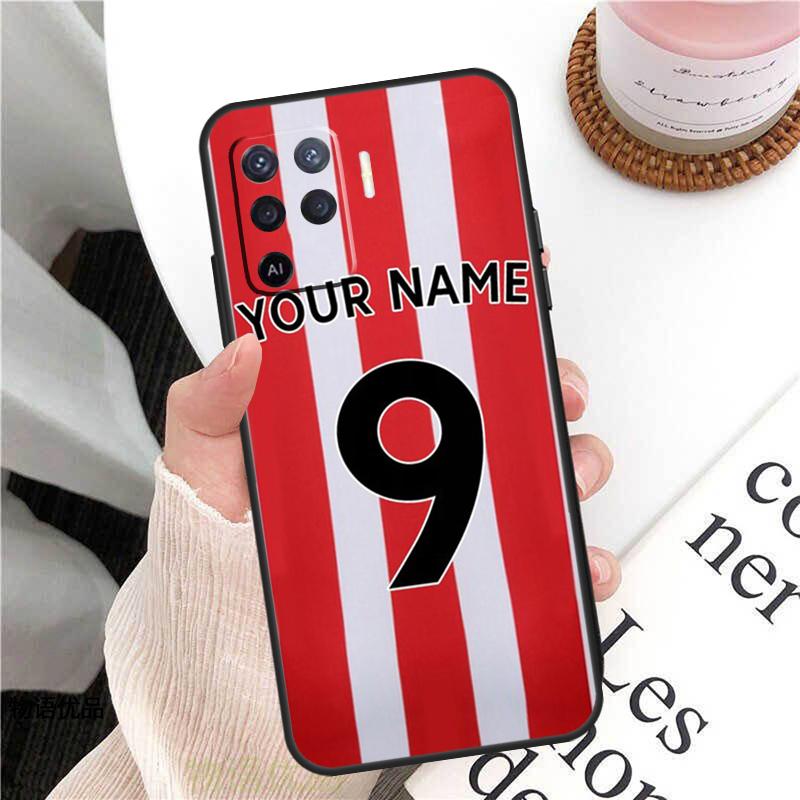 Personalised Football Name Number Case For OPPO Find X5 X3 Pro A15 A52 A72 A83 A91 A93 A54 A74 A94 A31 A53 A9 A5 2020 Cover