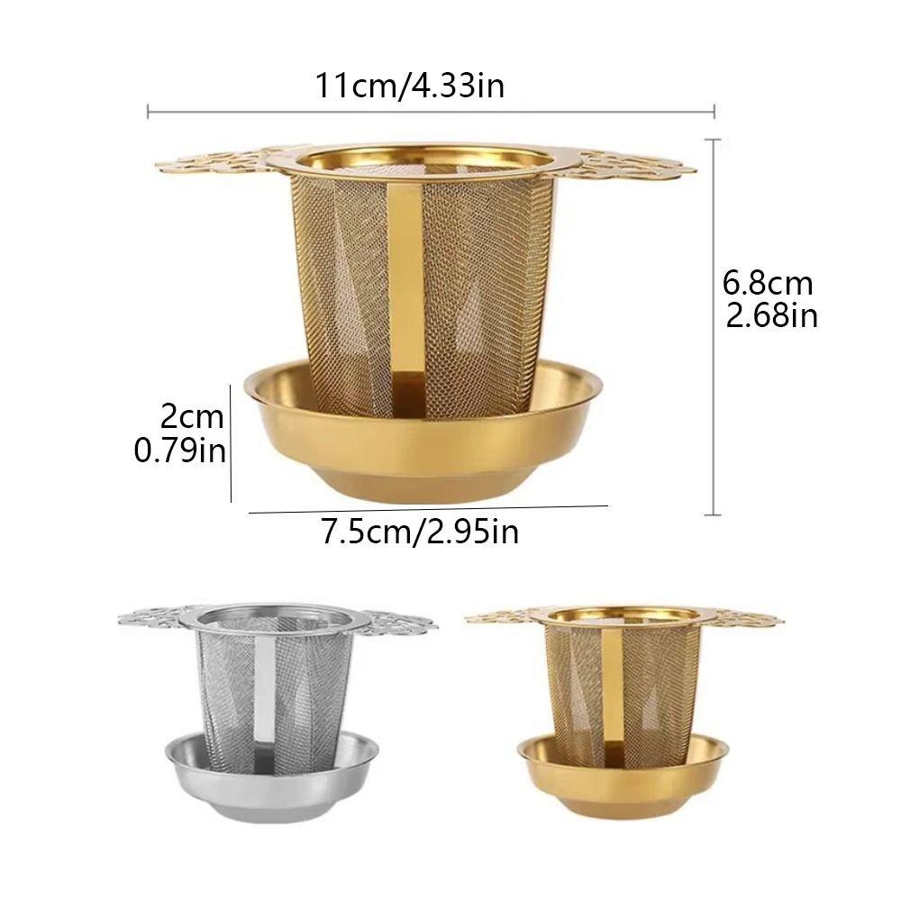Fine Mesh Double Ear Tea Infuser Double-layer Coffee Filter Sieve Tea Strainers  for Teapots