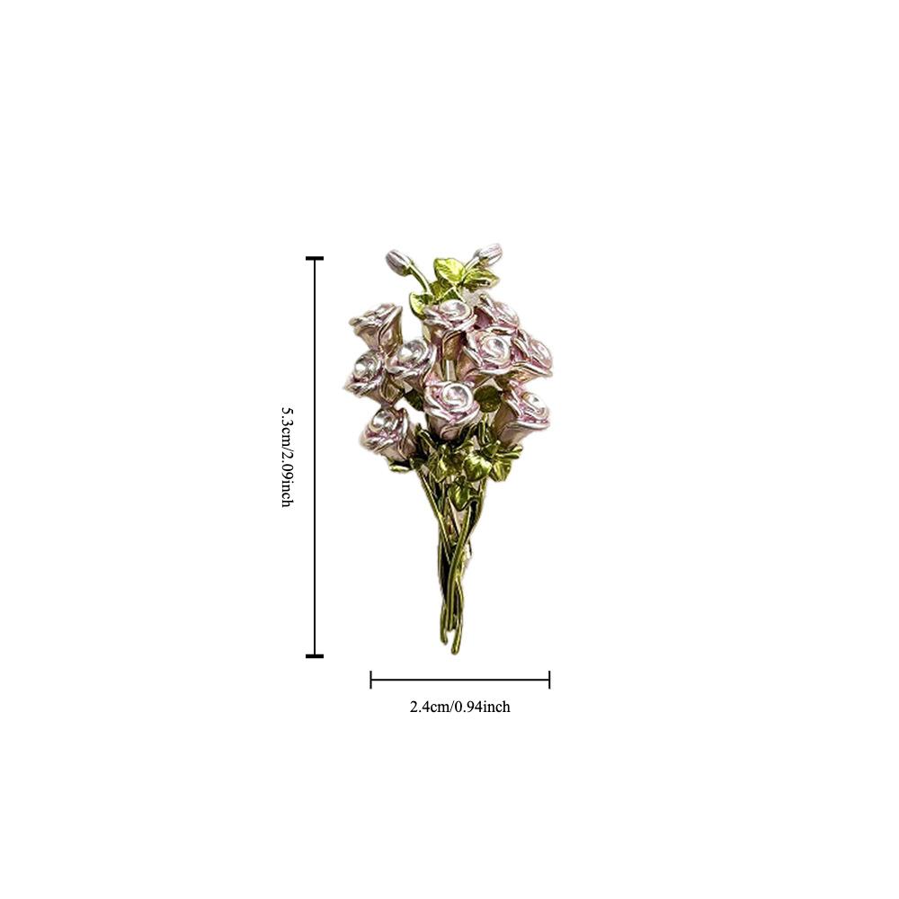 2024 New Rose Bouquet Brooch, Pastoral High-end Temperament Pin Women, Elegant Clothes Accessories