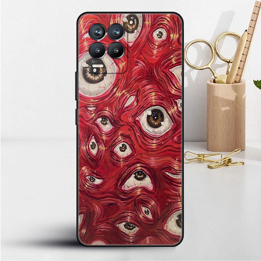 Case For Realme 8 C21y GT Neo 2 3 8i C21 7 C11 6 C12 C35 C3 GT 9 Pro C12 Master Funda Phone Cover Scary Face Eyes Smiley