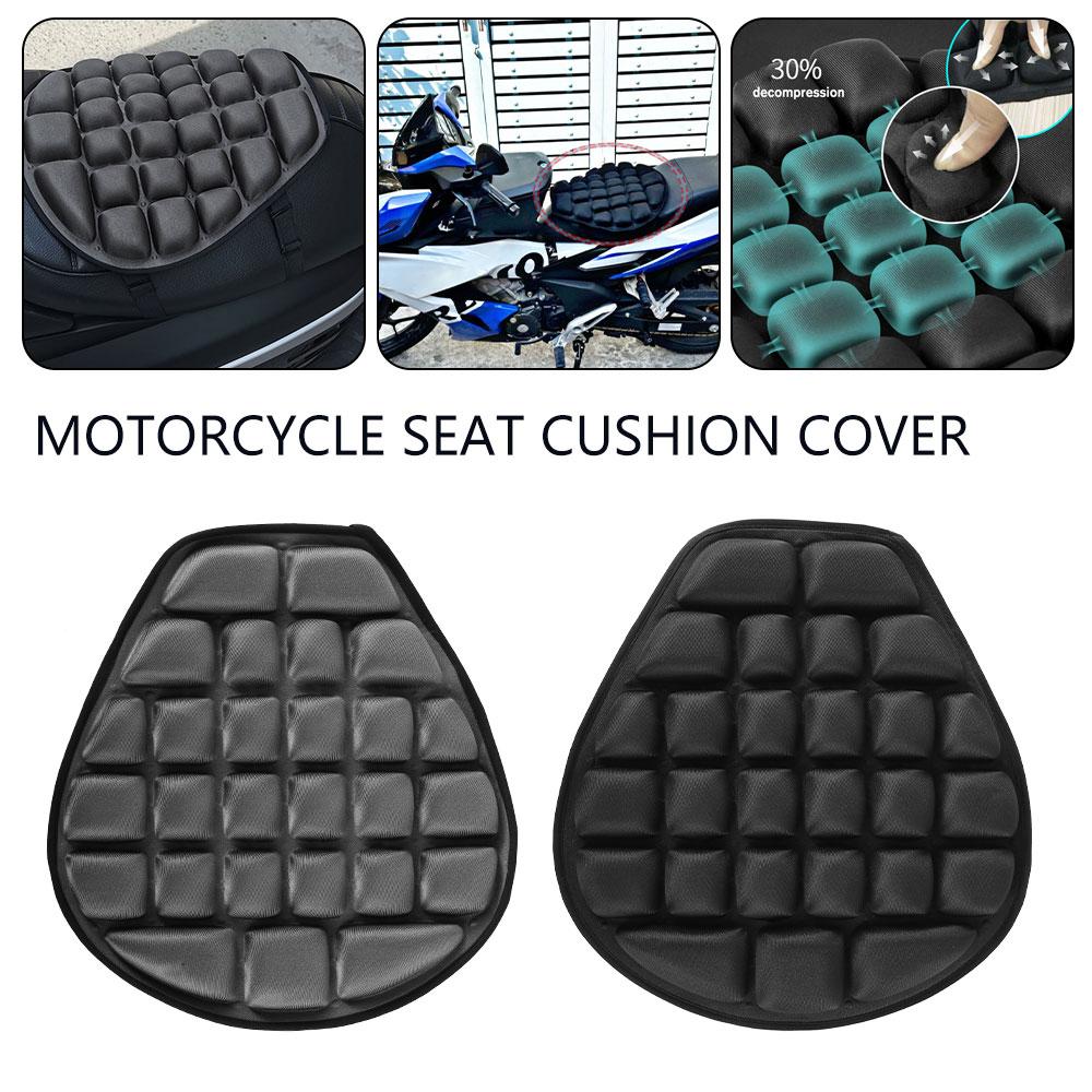 Motorcycle 3D Cushion Pad Motorcycle Cushion Pad with Non-Slip Bandages Fixed Pillow Durable Sunscreen Comfort Gel Seat