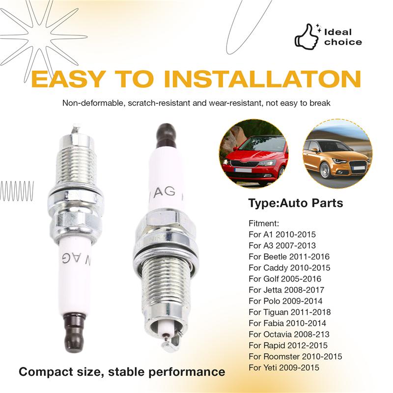 A16P-Car Spark Plug Set(4 Pieces) For A1 A3 VW Caddy Golf Jetta Tiguan Skoda Octavia Rapid 2007- 2018 03F905600A