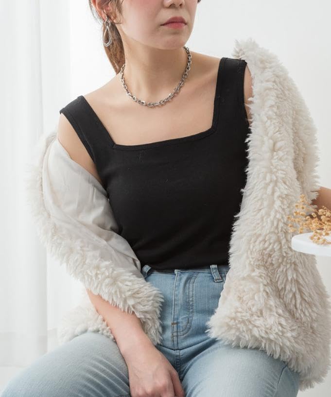 Emptio Square Neck Tank Top with Short and Mini Padded for Posture and Sleeveless Night and Made of Cotton for a Comfortable Butt and Functional Bra