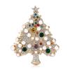 Imitation Pearl Rhinestone Brooch Vintage Style Enamel Plant Pins Christmas Tree Brooch  Office