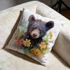 Hot HHoney Bear Paintinged Cushion Cover Soft Decorative Pillow Case Suitable for Bedroom Sofa Car Travel Use