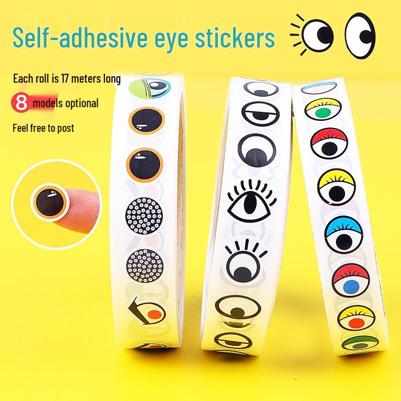 Selbstklebende Schwarz-Weiß-Augapfel-Sticker für DIY-Bastelarbeiten für Kinder