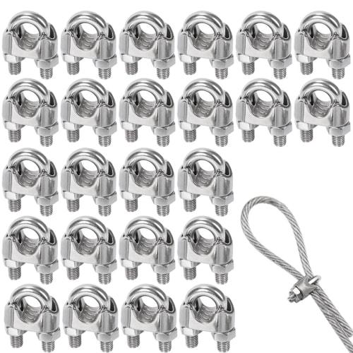 

Ailenlan Wire Clips, 3mm Wire Rope Clips, M3 Stainless Steel, Pack of 24, Cable Clips, Cable Fixing Clamps, Rope Fasteners, Wire Fixing Saddle Clamps,