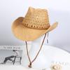 Cappello da Cowboy in Rafia Pieghevole: Cappello da Sole Traspirante a Tesa Larga per Uomo e Donna